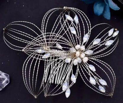 Bridal Headdress Hollow Leaf Hair Comb - Catch Cards