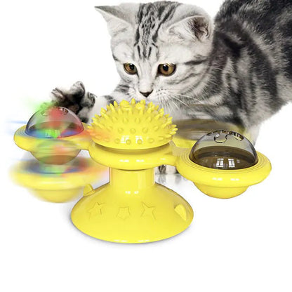 Brinquedo Giratório de Vento para Gatos - Catch Cards