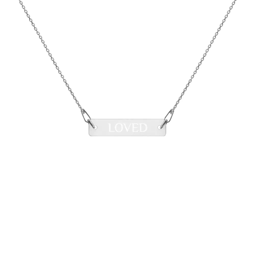 Sterling Silver Loved Bar Necklace WEM Support (www.WEM.support)