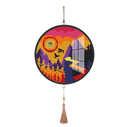 Butterfly Diamond Painting Pendant with Tassel Design - Catch Cards