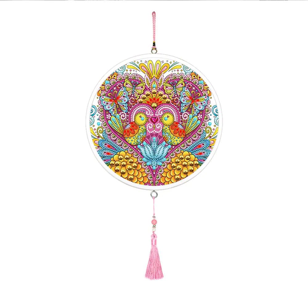 Butterfly Diamond Painting Pendant with Tassel Design - Catch Cards