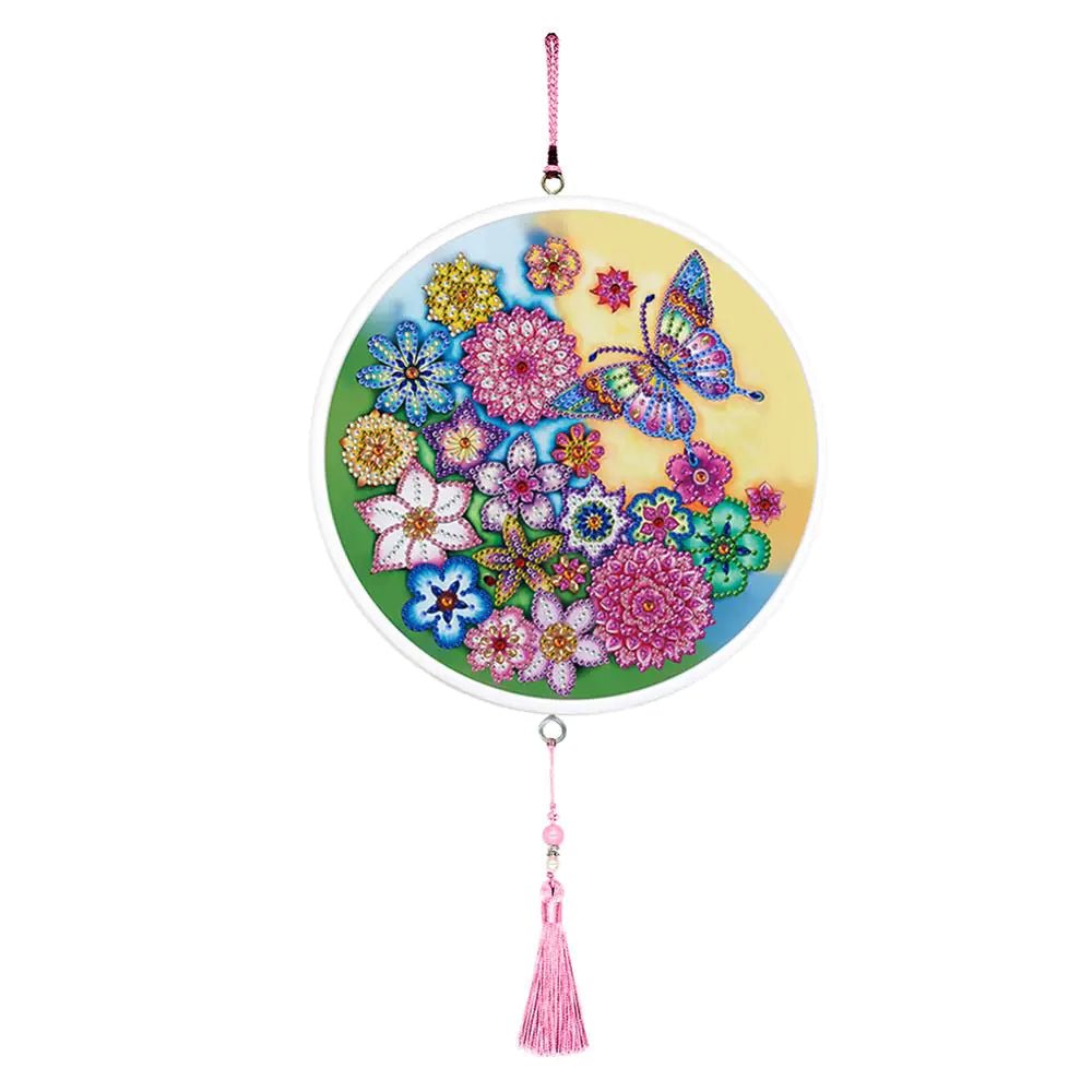 Butterfly Diamond Painting Pendant with Tassel Design - Catch Cards