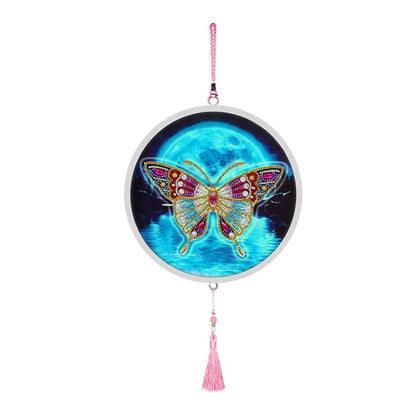 Butterfly Diamond Painting Pendant with Tassel Design - Catch Cards