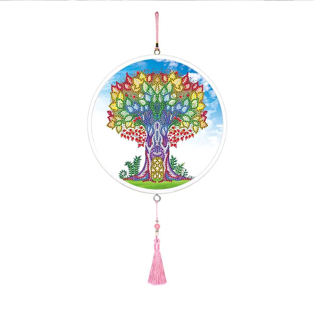 Butterfly Diamond Painting Pendant with Tassel Design - Catch Cards