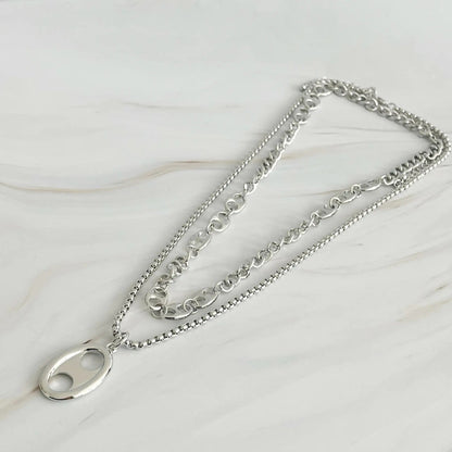 Button Charm Golden Necklace Set - Catch Cards