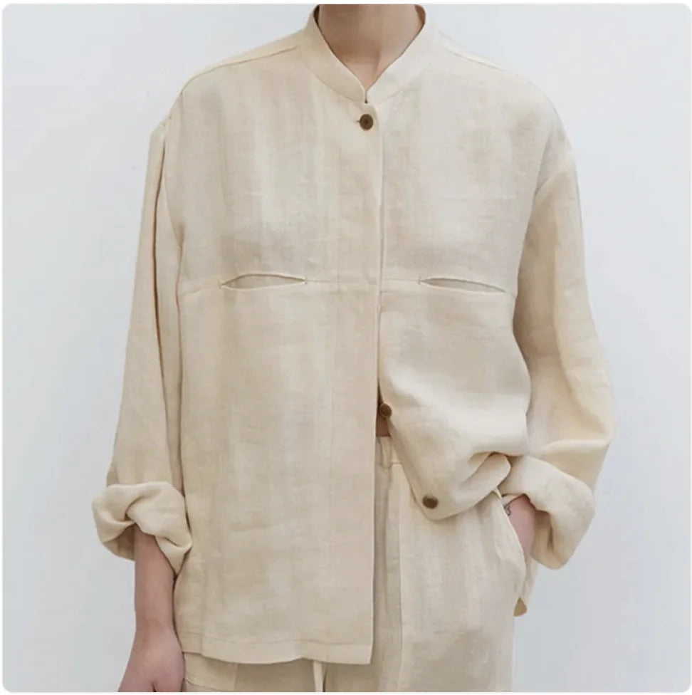 Women's Pure Linen Shirt WEM Support (www.WEM.support)