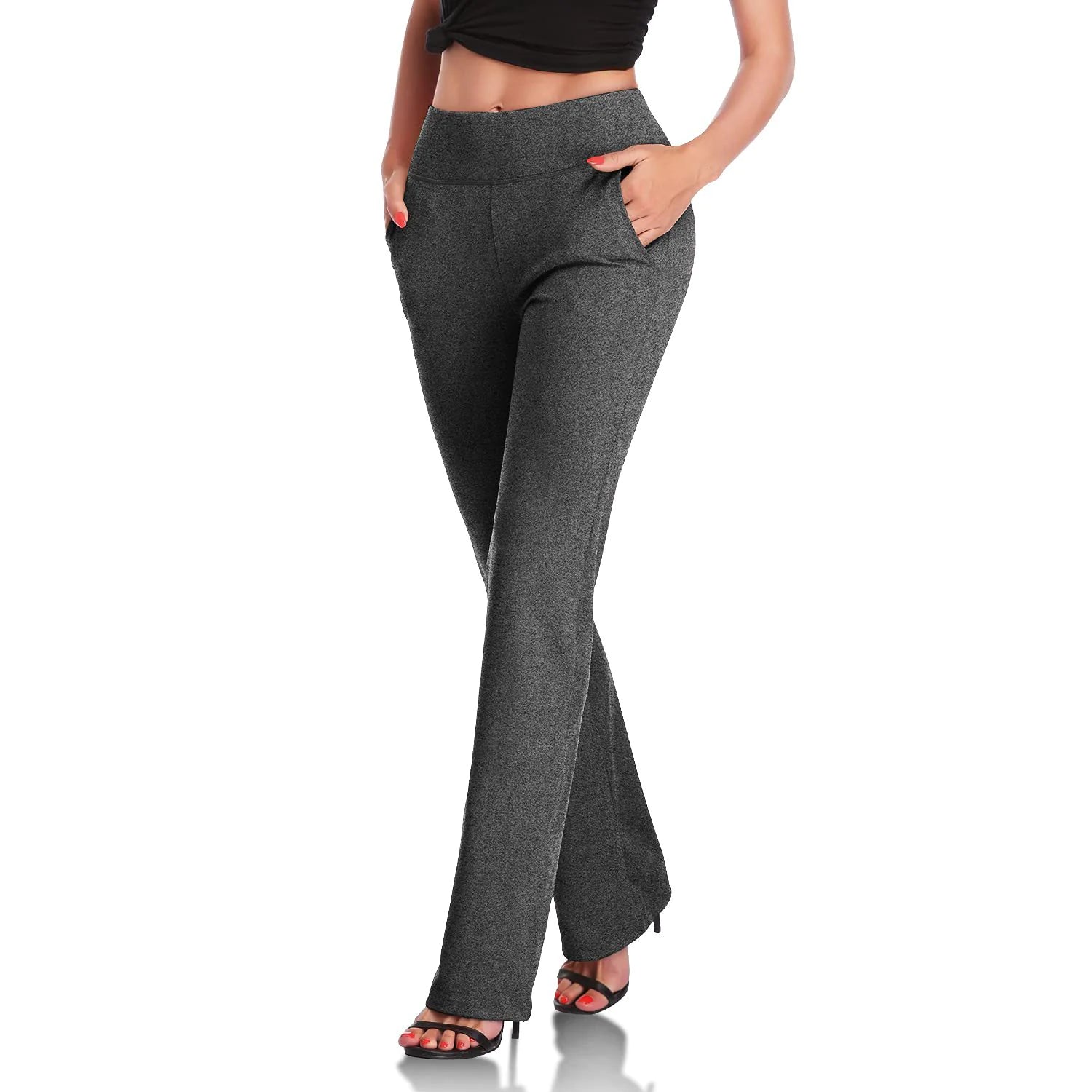 Women's Knitted Flared Pants with Side Pockets WEM Support (www.WEM.support)