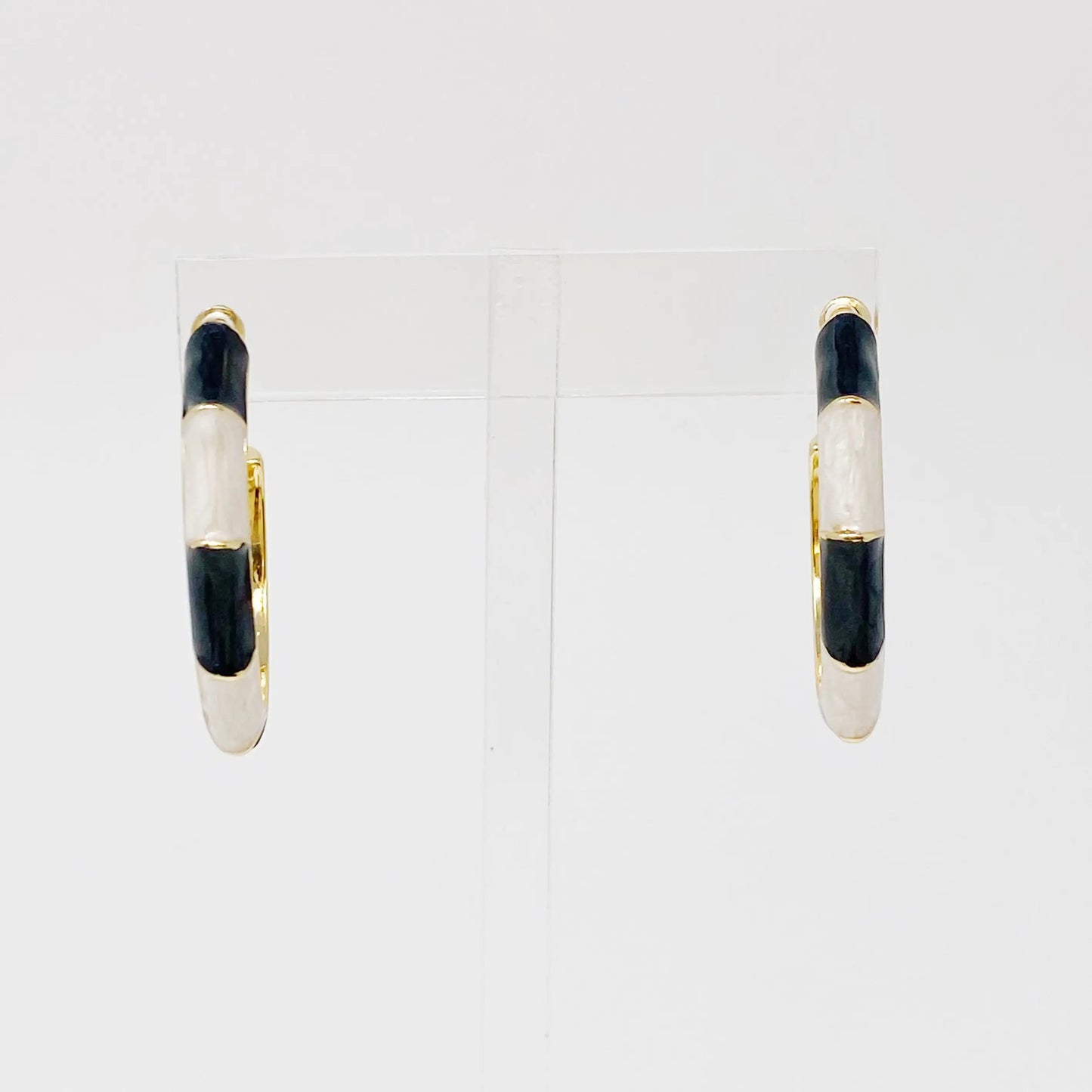 Color Block Bamboo Hoop Earrings WEM Support (www.WEM.support)