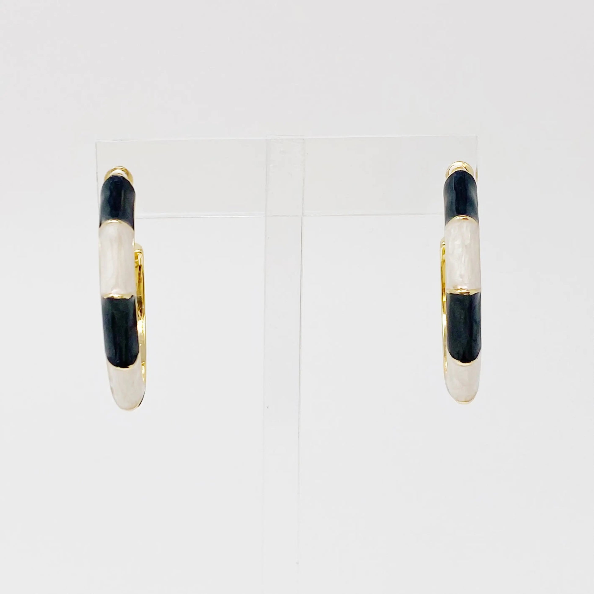 Color Block Bamboo Hoop Earrings WEM Support (www.WEM.support)