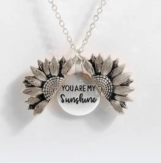 Sunflower Double-layer Lettering Necklace WEM Support (www.WEM.support)