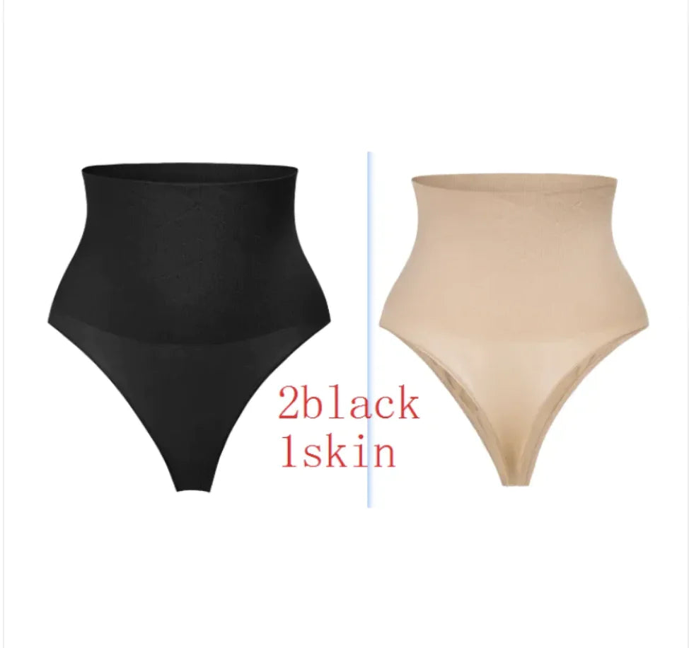 High Elastic Mid-Waist Striped T-Back