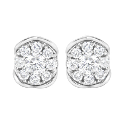 Brinco de Prata Esterlina .925 com 1/2 Quilate de Diamantes Sintéticos Compostos (Cor F-G, Clareza VS2-SI1) WEM Support (www.WEM.support)