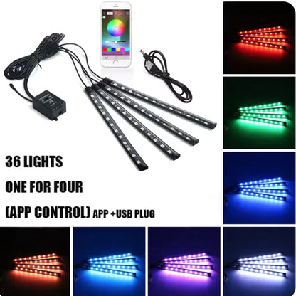 Luzes de LED Controladas por Música para Pés de Carro WEM Support (www.WEM.support)