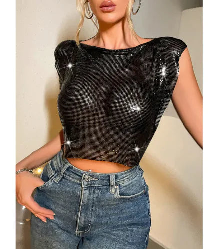 Women's Sequin Metallic Top WEM Support (www.WEM.support)