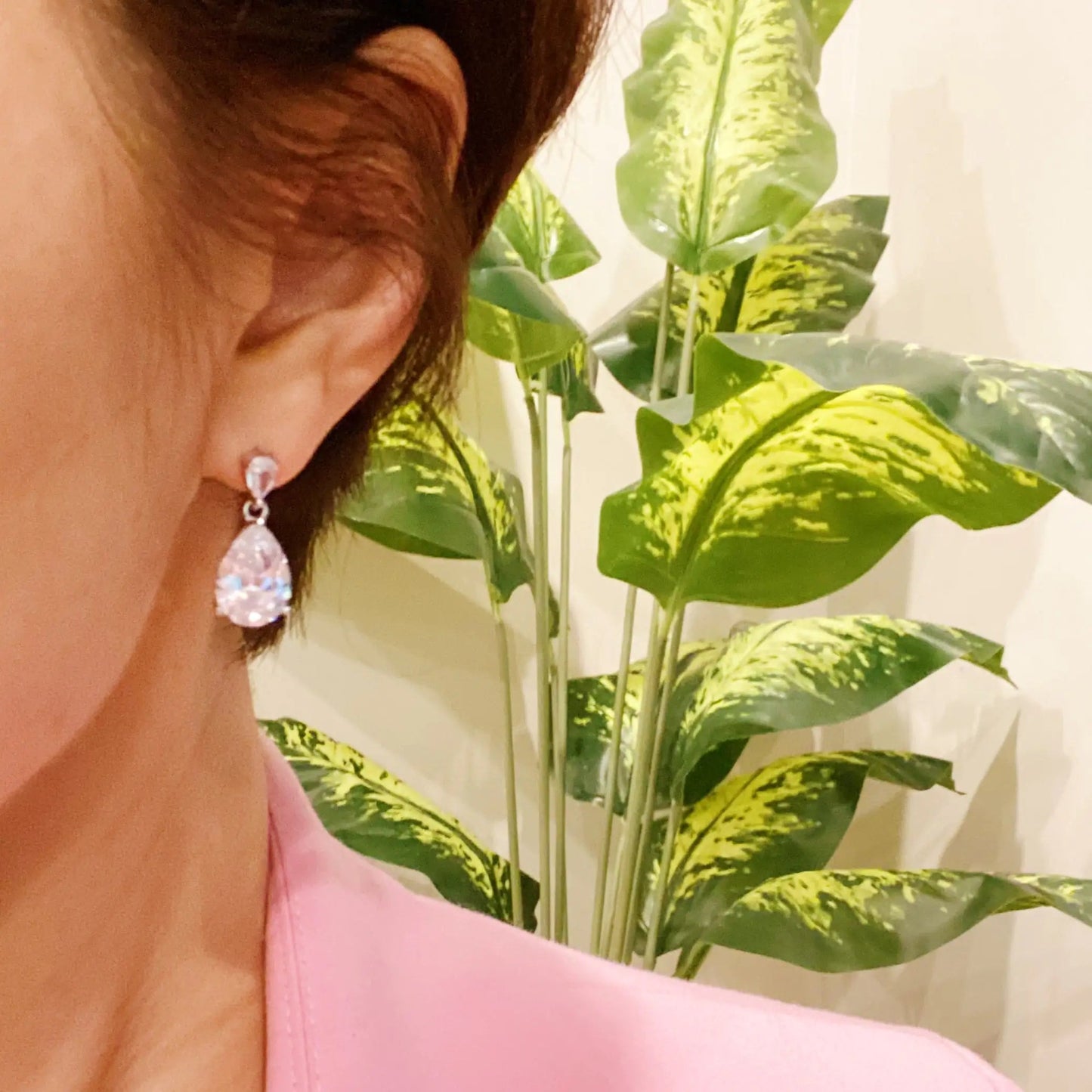 Crystal Clear Teardrop Earrings WEM Support (www.WEM.support)