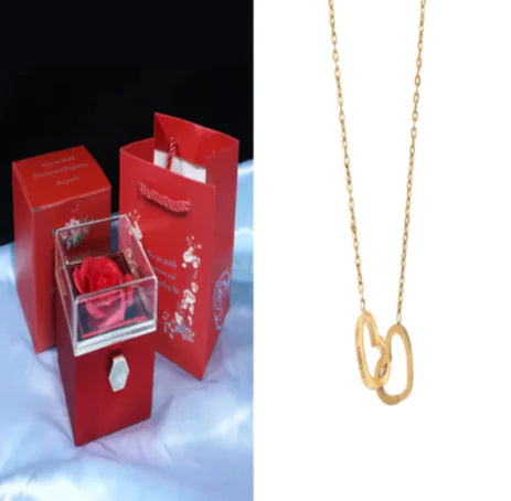 Personalized Double Heart Name Necklace – Customizable Two-Name Necklace for Women WEM Support (www.WEM.support)