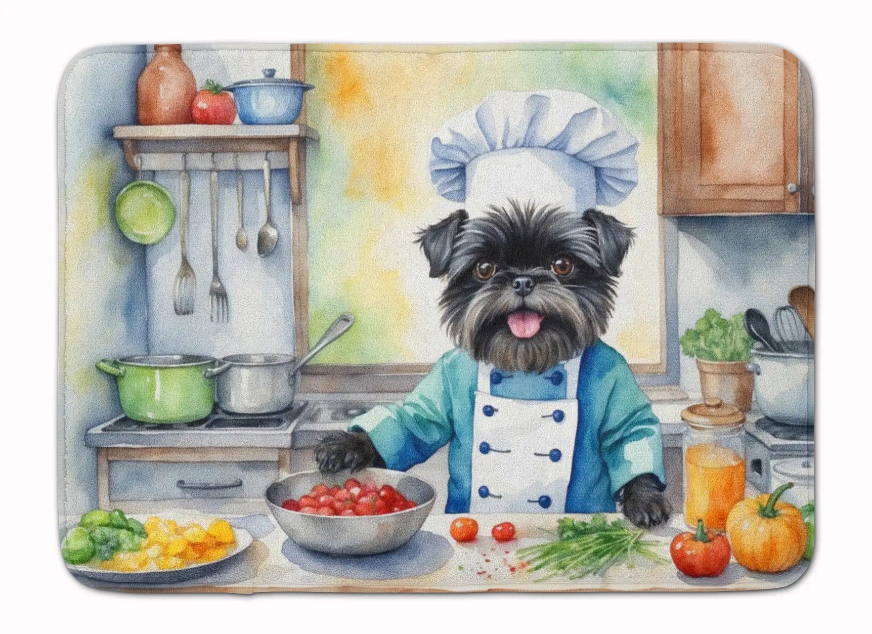 Affenpinscher The Chef Memory Foam Kitchen Mat WEM Support (www.WEM.support)
