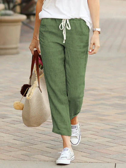 Women's Autumn Cotton Elastic Waist Pants WEM Support (www.WEM.support)