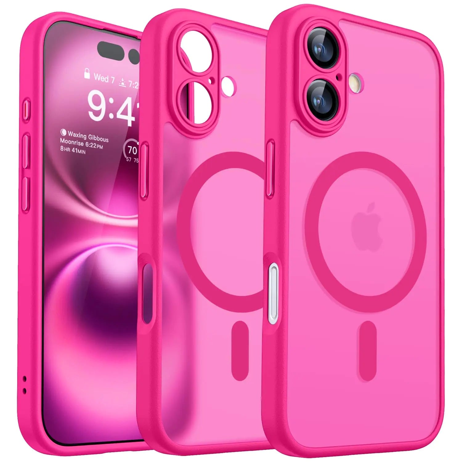 CANSHN Magnetic for iPhone 15 Pro Case Clear, Upgraded [Full Camera Protection] [Compatible with Magsafe] Non - Yellowing Protective Shockproof Bumper Phone Case 6.1 inch - Clear - Catch Cards