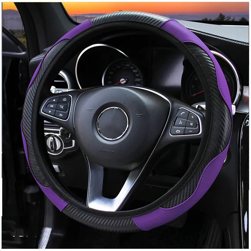 Carbon Fiber Car Steering Wheel Cover - Catch Cards