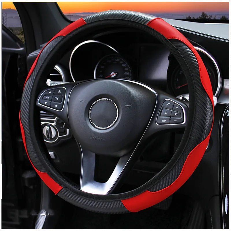 Carbon Fiber Car Steering Wheel Cover - Catch Cards