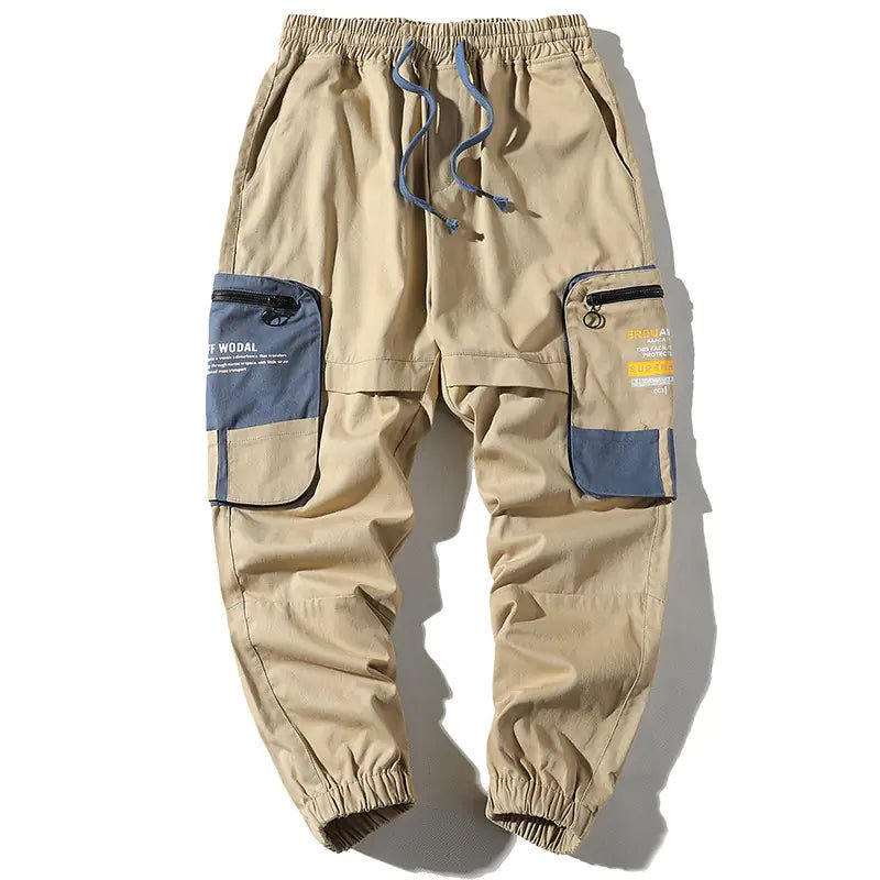 Cargo Color Block Pants with Large Pockets - Catch Cards
