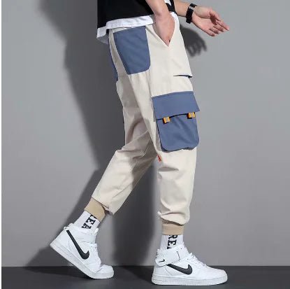 Cargo Color Block Pants with Large Pockets - Catch Cards
