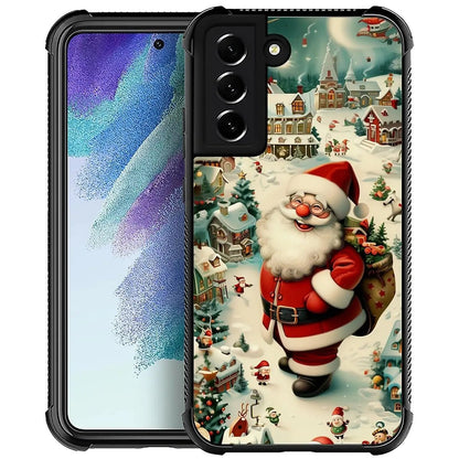 Case Compatible with Samsung Galaxy Z Fold 2 5G Case,Stained Glass Purple Flower Four Airbag Case for Galaxy Z Fold 2 5G,Christmas Drop Protection Case for Samsung Galaxy Z Fold 2 5G - Catch Cards