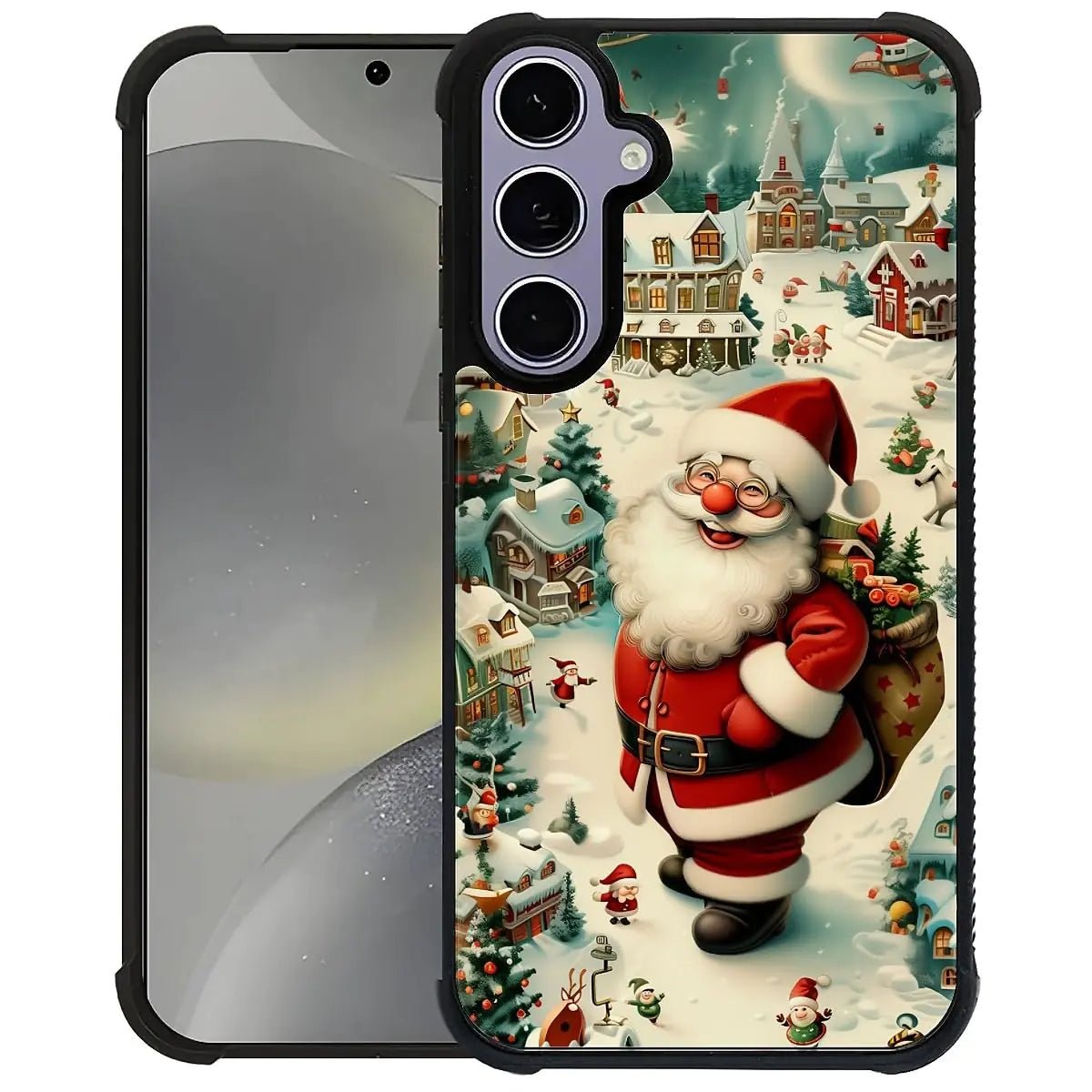 Case Compatible with Samsung Galaxy Z Fold 2 5G Case,Stained Glass Purple Flower Four Airbag Case for Galaxy Z Fold 2 5G,Christmas Drop Protection Case for Samsung Galaxy Z Fold 2 5G - Catch Cards