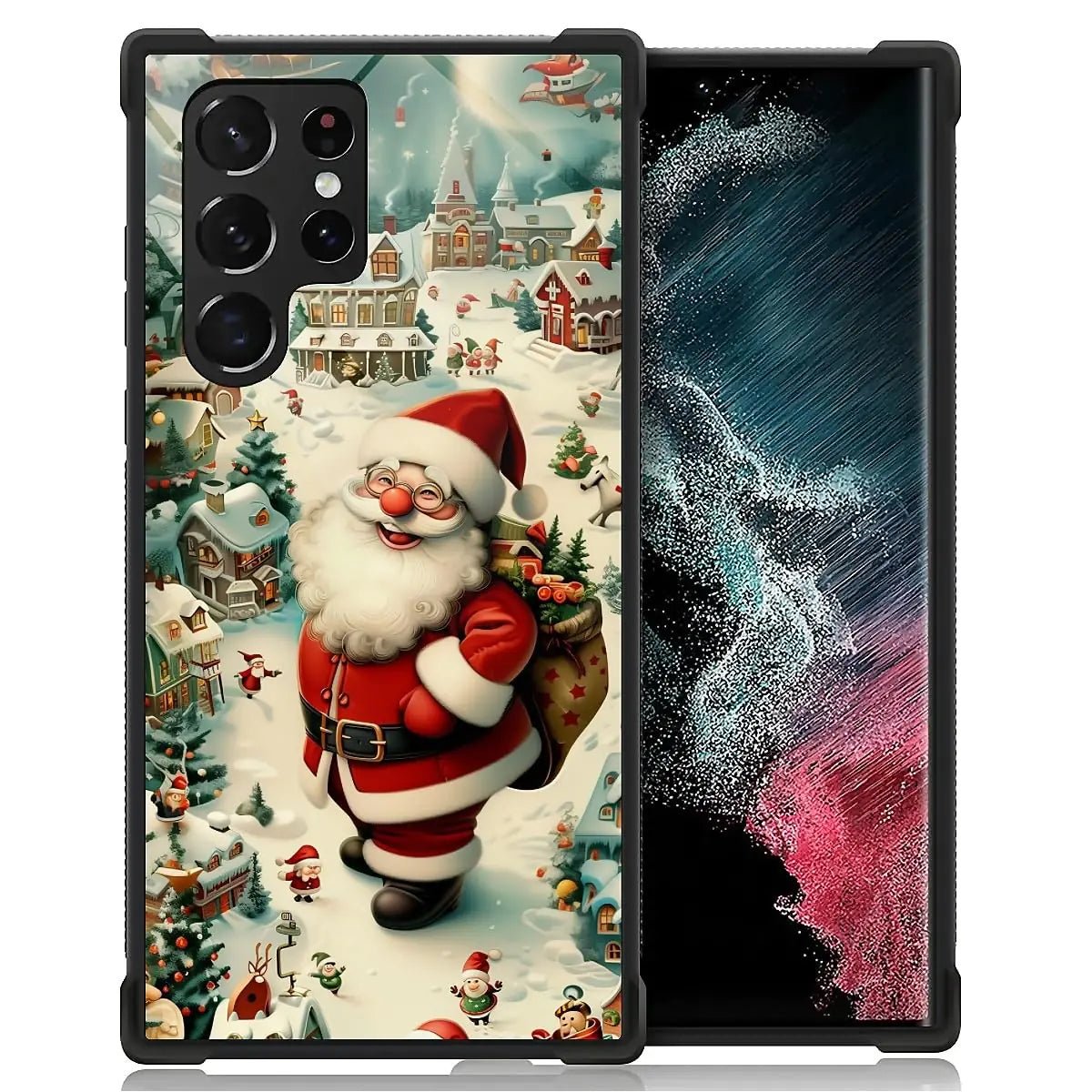 Case Compatible with Samsung Galaxy Z Fold 2 5G Case,Stained Glass Purple Flower Four Airbag Case for Galaxy Z Fold 2 5G,Christmas Drop Protection Case for Samsung Galaxy Z Fold 2 5G - Catch Cards