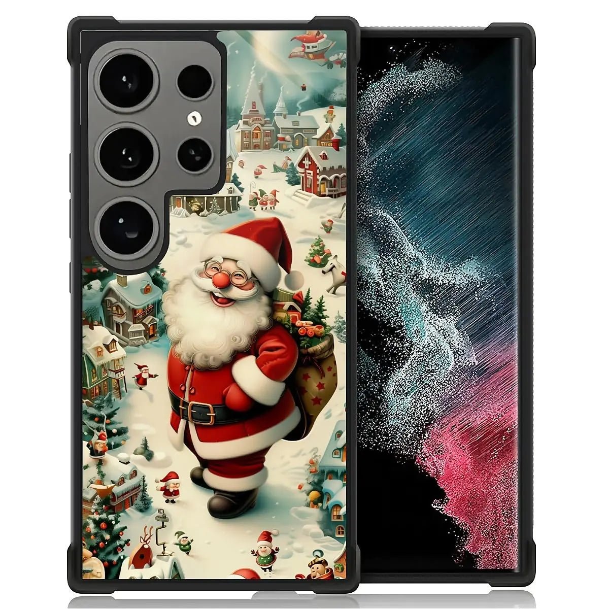 Case Compatible with Samsung Galaxy Z Fold 2 5G Case,Stained Glass Purple Flower Four Airbag Case for Galaxy Z Fold 2 5G,Christmas Drop Protection Case for Samsung Galaxy Z Fold 2 5G - Catch Cards