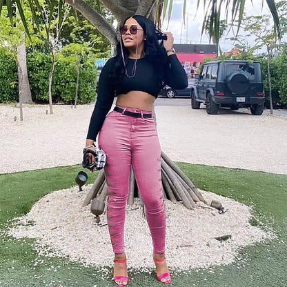 Casual Solid Color Ripped Jeans for Fashion Lovers - Catch Cards