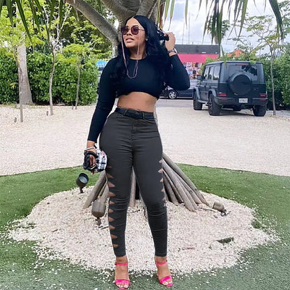 Casual Solid Color Ripped Jeans for Fashion Lovers - Catch Cards