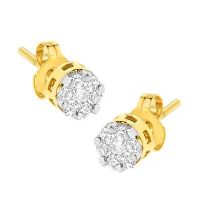 14K Yellow Gold 1/2 cttw Round Cut Diamond Earrings (H-I, SI2-I1) WEM Support (www.WEM.support)
