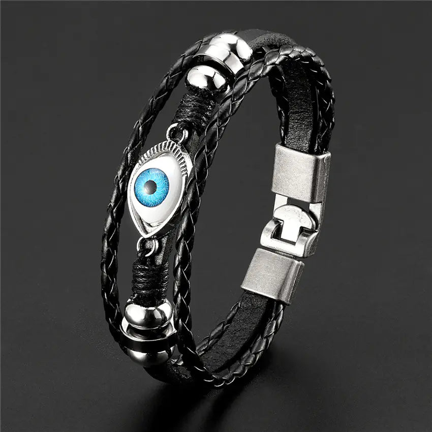 Charm Multi - Layer Evil Eye Bracelet - Catch Cards