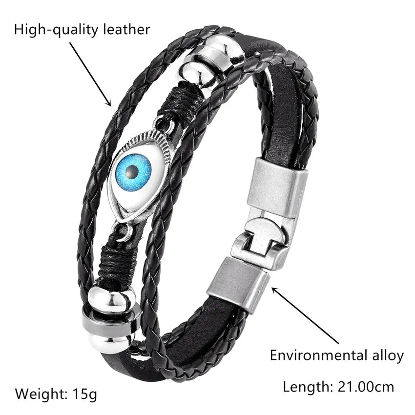 Charm Multi - Layer Evil Eye Bracelet - Catch Cards