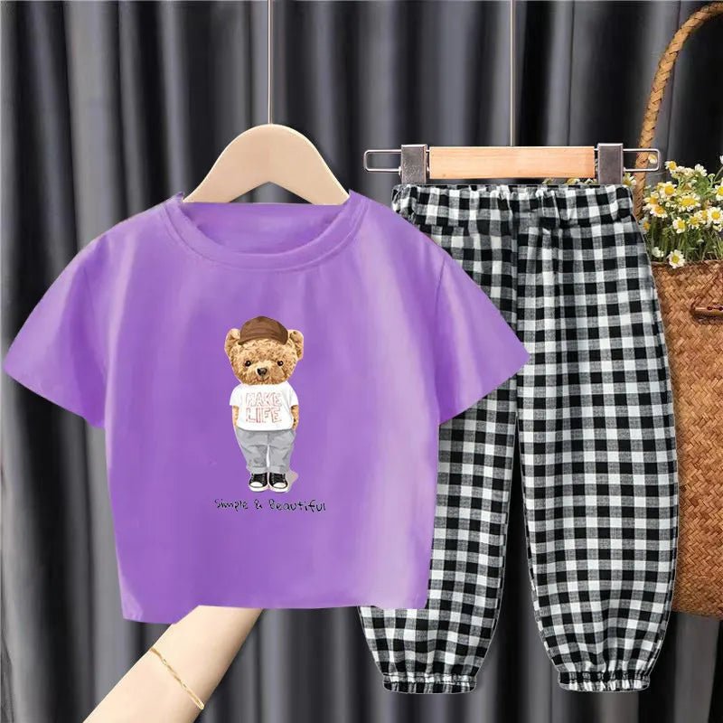 Children's Loose Plaid Two - Piece Suit - Catch Cards