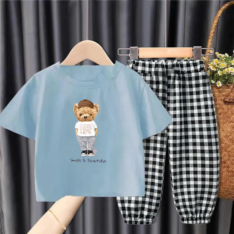 Children's Loose Plaid Two - Piece Suit - Catch Cards