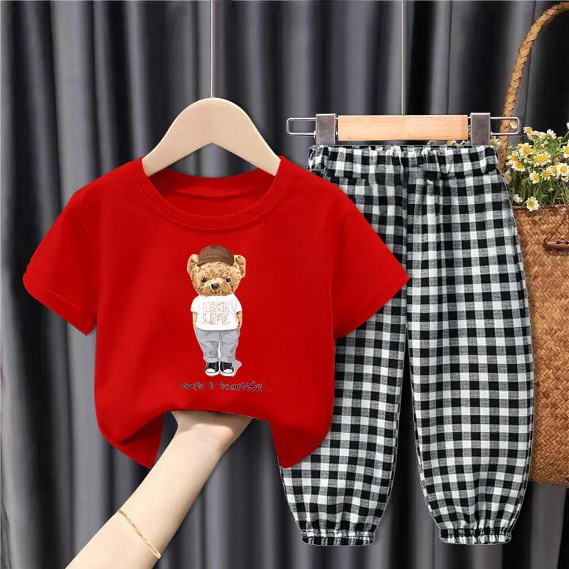 Children's Loose Plaid Two - Piece Suit - Catch Cards