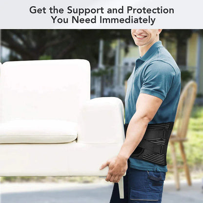 Adjustable Lower Back Brace Lumbar Support Waist Belt For Men Women Pain Relief WEM Support (www.WEM.support)