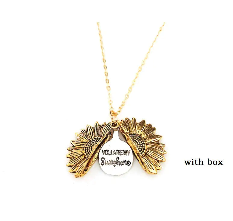 Sunflower Double Lettering Necklace WEM Support (www.WEM.support)
