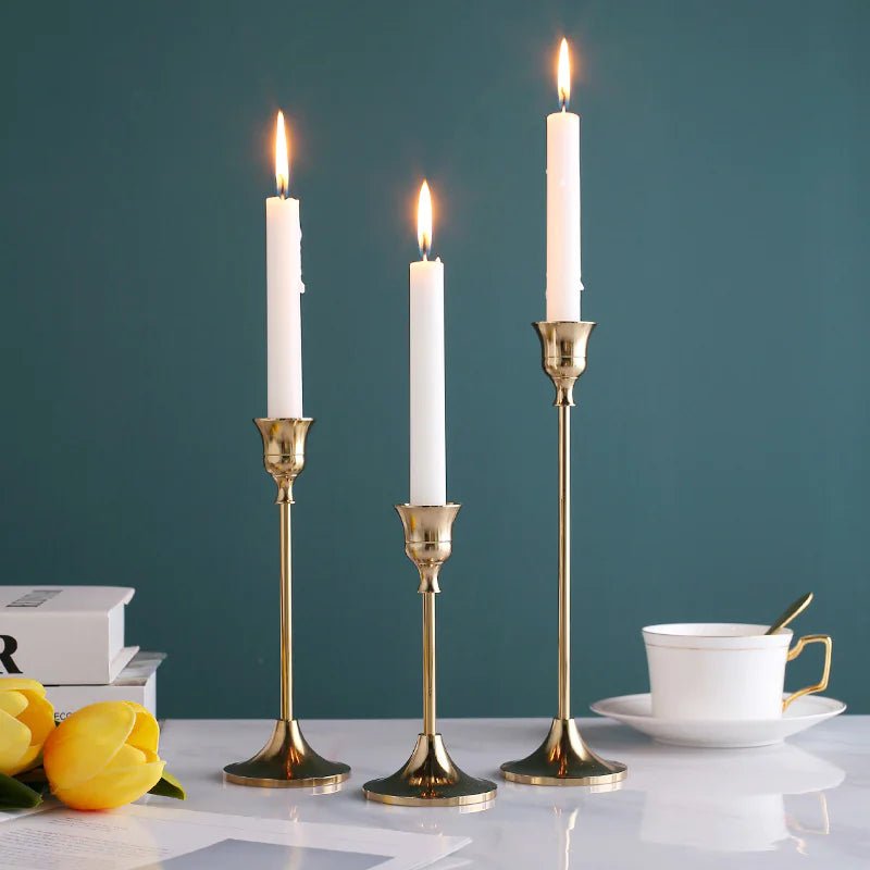 Classic Antique Gold Candle Stand - Catch Cards