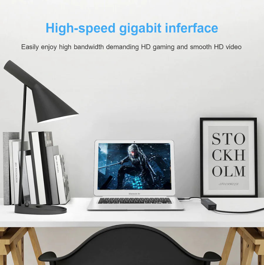 USB 3.0 Gigabit Ethernet LAN RJ45 1000Mbps Network Adapter For Windows PC Mac WEM Support (www.WEM.support)