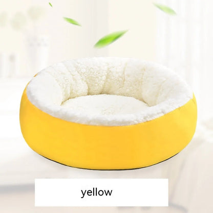 Comfortable Round Lamb Wool Warm Pet Bed - Catch Cards