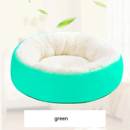 Comfortable Round Lamb Wool Warm Pet Bed - Catch Cards