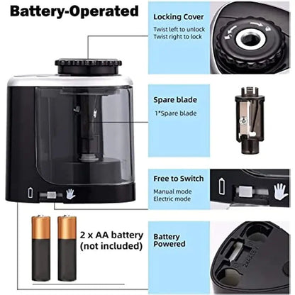 Compact Power Pencil Sharpener - Catch Cards