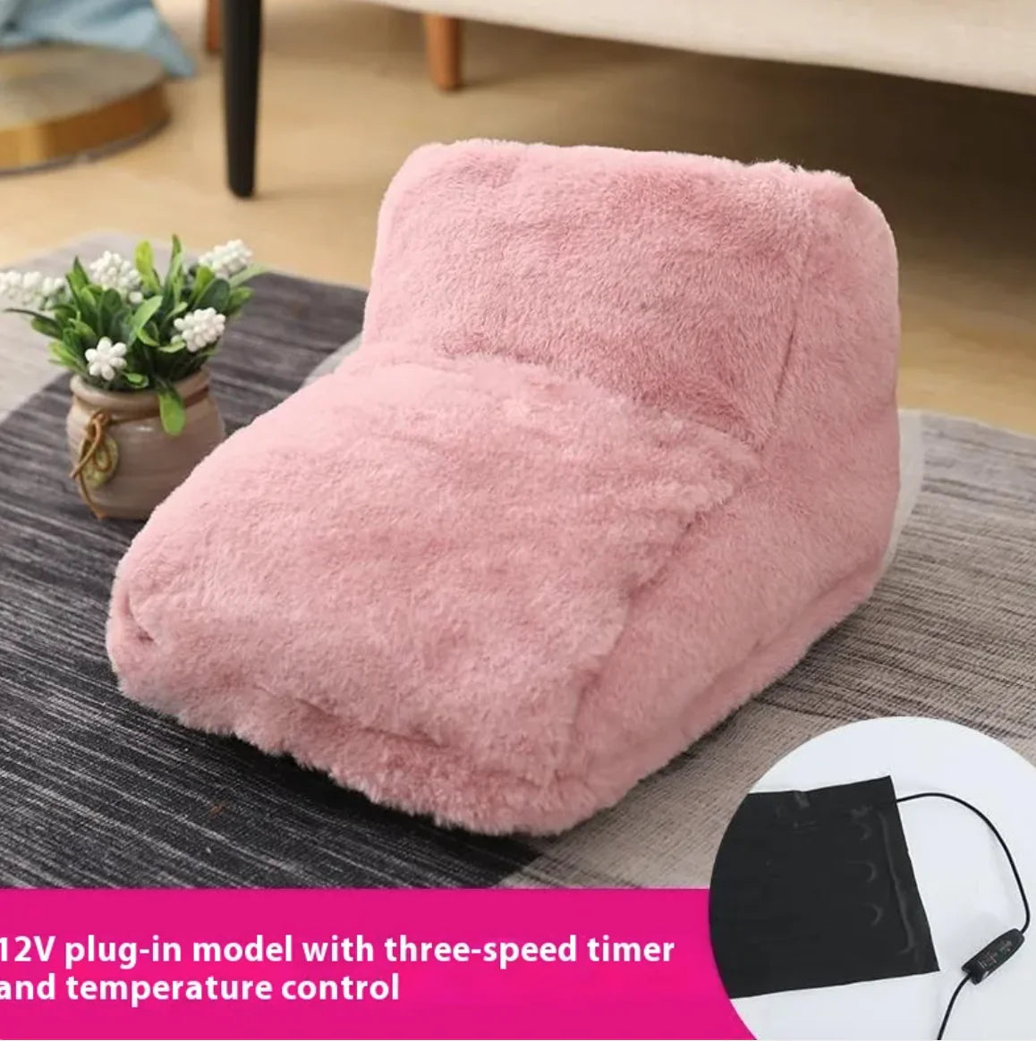 Electric Rabbit Fur Foot Warmer WEM Support (www.WEM.support)