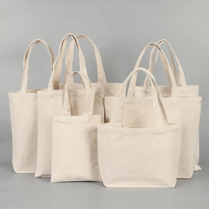 Cotton Blank Tote Canvas Bag Folding Shopping Bag - Catch Cards