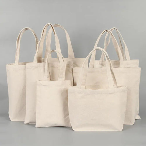 Cotton Blank Tote Canvas Bag Folding Shopping Bag - Catch Cards