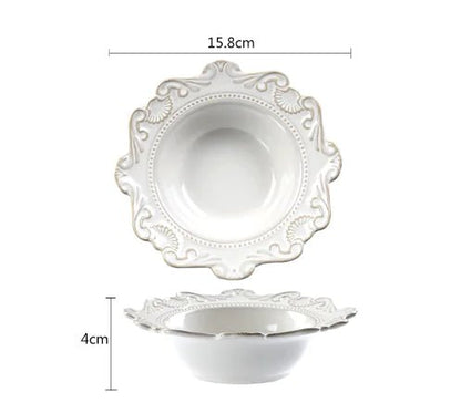 Creative Baroque European Tableware Set (Dinner Plates & Bowls) - Catch Cards